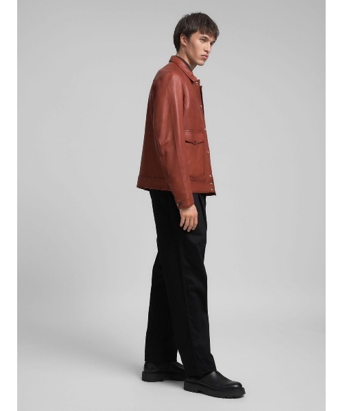 REPLAY(リプレイ)の「リラックスフィット ワックスレザージャケット(ブルゾン・メンズ・バーガンディー・SMALL/MEDIUM/LARGE/X-LARGE)」の7枚目の写真