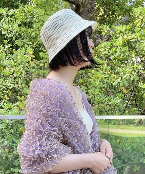 ORIENT MILLINERY(オリエント ミリナリー)の「MIU【ミウ】(ハット・レディース・ホワイト/グレー・FREE)」の4枚目の写真