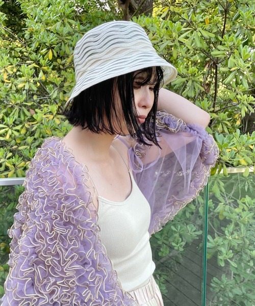 ORIENT MILLINERY(オリエント ミリナリー)の「MIU【ミウ】(ハット・レディース・ホワイト/グレー・FREE)」の3枚目の写真