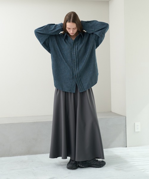 Front Tucked Tweed Shirt - フロントタック ツイードシャツ（シャツ