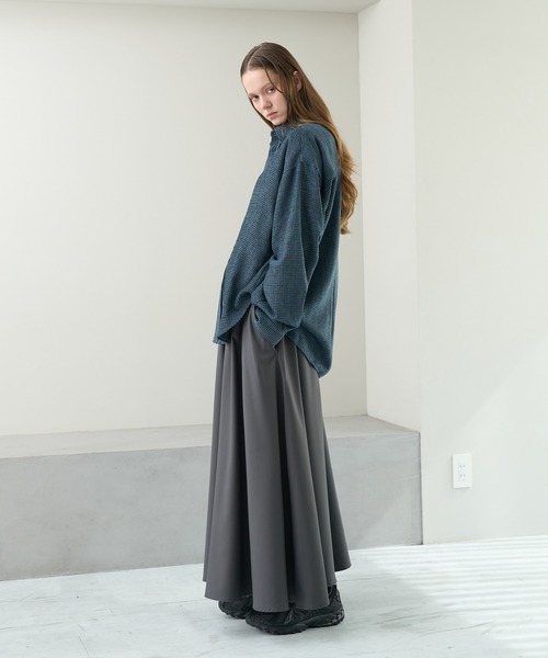 KUUUPY(クーピー)の「Front Tucked Tweed Shirt - フロントタック ツイードシャツ(シャツ/ブラウス・メンズ・ブルー/ブラック・SMALL/MEDIUM/LARGE)」の4枚目の写真