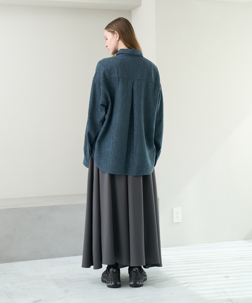 KUUUPY(クーピー)の「Front Tucked Tweed Shirt - フロントタック ツイードシャツ(シャツ/ブラウス・メンズ・ブルー/ブラック・SMALL/MEDIUM/LARGE)」の5枚目の写真