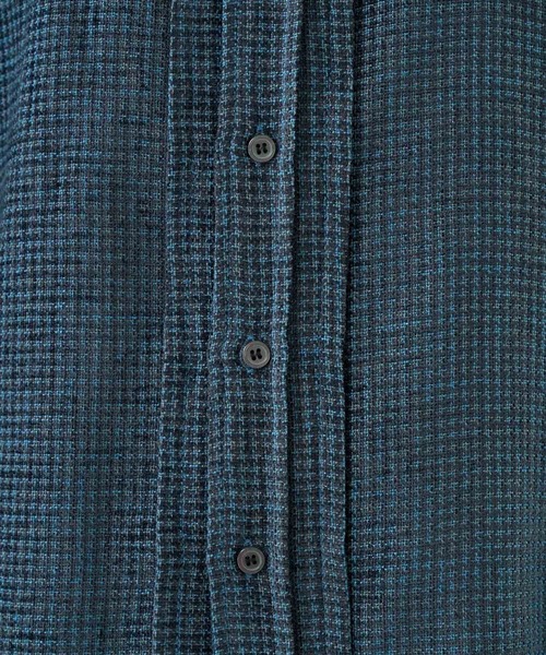 KUUUPY(クーピー)の「Front Tucked Tweed Shirt - フロントタック ツイードシャツ(シャツ/ブラウス・メンズ・ブルー/ブラック・SMALL/MEDIUM/LARGE)」の19枚目の写真