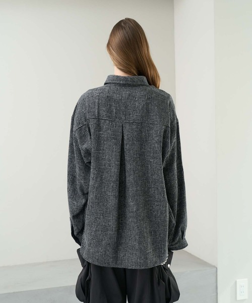 KUUUPY(クーピー)の「Front Tucked Tweed Shirt - フロントタック ツイードシャツ(シャツ/ブラウス・メンズ・ブルー/ブラック・SMALL/MEDIUM/LARGE)」の10枚目の写真
