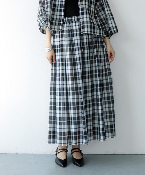 アナイ　シアーチェックギャザースカート ANAYI（アナイ）の「シアーチェックギャザー スカート（スカート