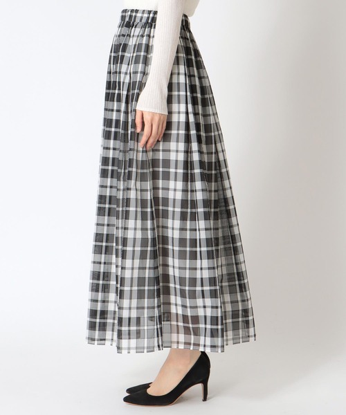 シアーチェックギャザースカート【セットアップ可】