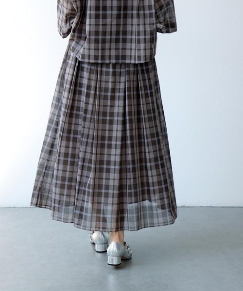 アナイ　シアーチェックギャザースカート ANAYI（アナイ）の「シアーチェックギャザー スカート（スカート