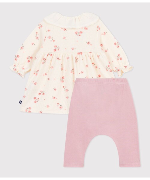 PETIT BATEAU（プチバトー）の「ワンピース＋レギンスセット（ワンピース・キッズ・ホワイト系その他・6MONTH/18MONTH/12MONTH）」の3枚目の写真