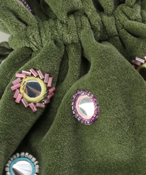 B.C STOCK(ベーセーストック)の「ベルベットポーチ(ショルダーバッグ・レディース・ブラック系その他/グレー/ベージュ/ライトグリーン/カーキ/ラベンダー/ボルドー・FREE)」の16枚目の写真