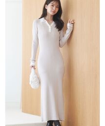 MERCURYDUO | バイカラースキッパーニットワンピース(ワンピース)