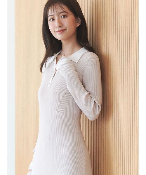 MERCURYDUO（マーキュリーデュオ）の「バイカラースキッパーニットワンピース（ワンピース・レディース・ブラック/ベージュ/ミント・SMALL/MEDIUM）」の16枚目の写真