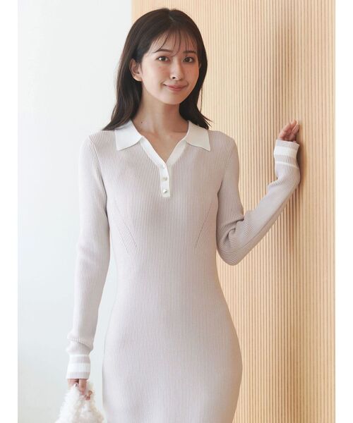 MERCURYDUO（マーキュリーデュオ）の「バイカラースキッパーニットワンピース（ワンピース・レディース・ブラック/ベージュ/ミント・SMALL/MEDIUM）」の17枚目の写真