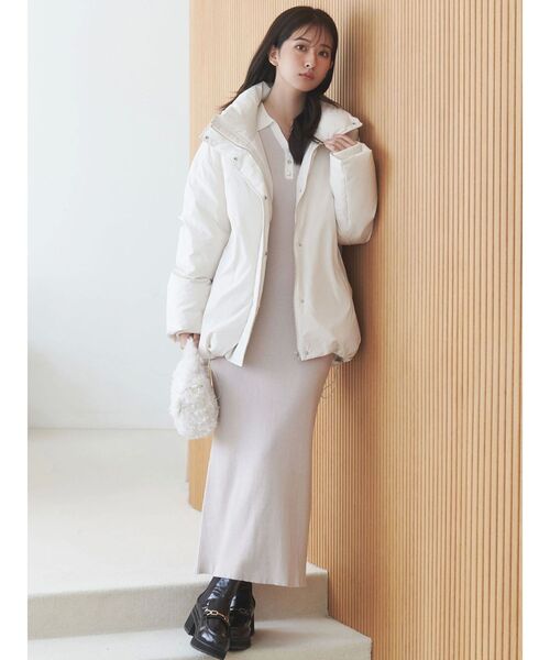 MERCURYDUO（マーキュリーデュオ）の「バイカラースキッパーニットワンピース（ワンピース・レディース・ブラック/ベージュ/ミント・SMALL/MEDIUM）」の18枚目の写真