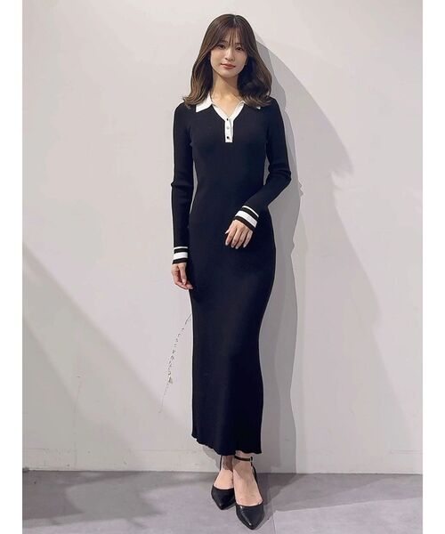 バイカラースキッパーニットワンピース（ワンピース）｜MERCURYDUO