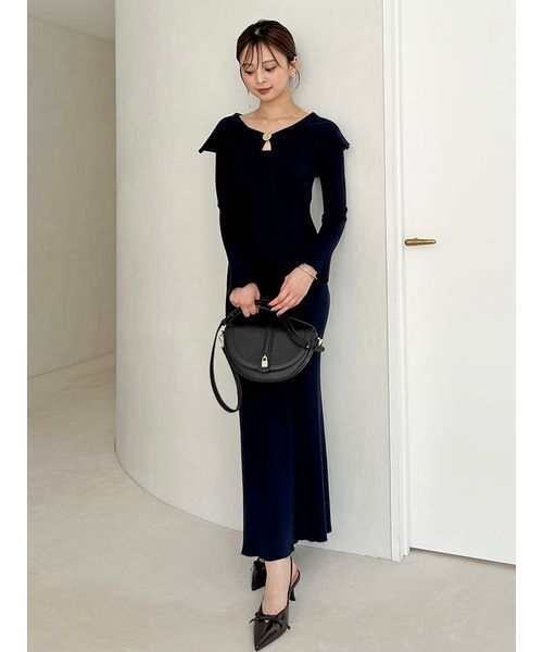 Sustainableデザインフロントニットワンピース（ワンピース）｜SNIDEL