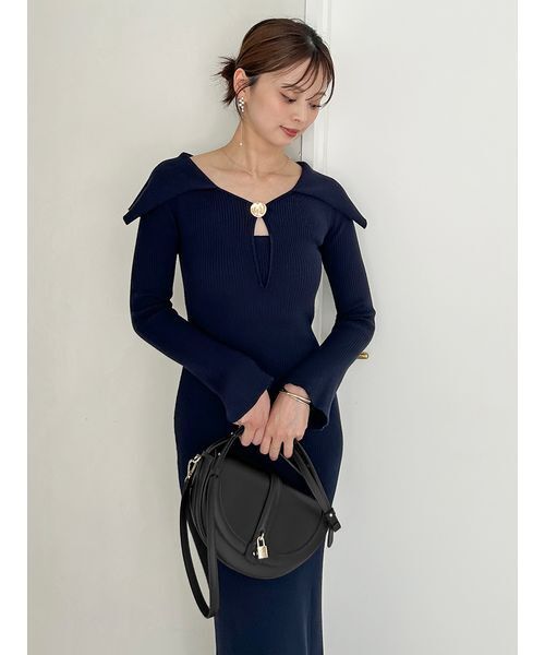 Sustainableデザインフロントニットワンピース（ワンピース）｜SNIDEL