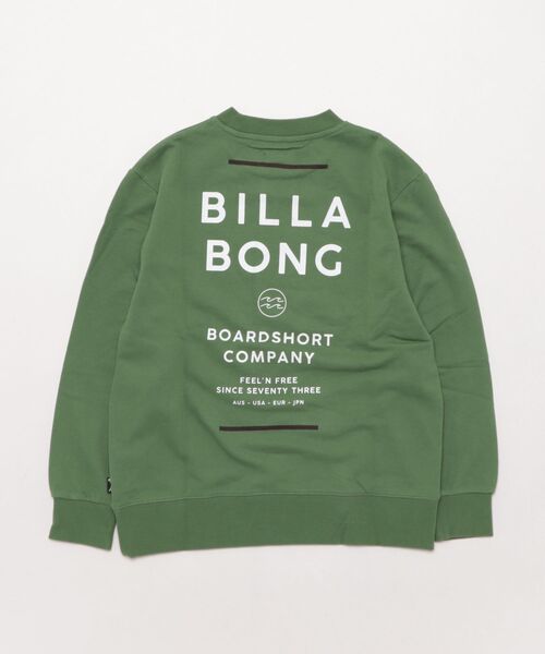 BILLABONG（ビラボン）の「BILLABONG/ビラボン トレーナー スウェット キッズ クルーネック ロゴ バックプリント 裏毛 SUN BLOCK 親子コーデ BF016-001（スウェット・キッズ・ブラック/グリーン・160cm/150cm/140cm）」の3枚目の写真