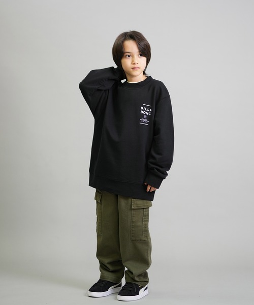BILLABONG（ビラボン）の「BILLABONG/ビラボン トレーナー スウェット キッズ クルーネック ロゴ バックプリント 裏毛 SUN BLOCK 親子コーデ BF016-001（スウェット・キッズ・ブラック/グリーン・160cm/150cm/140cm）」の6枚目の写真