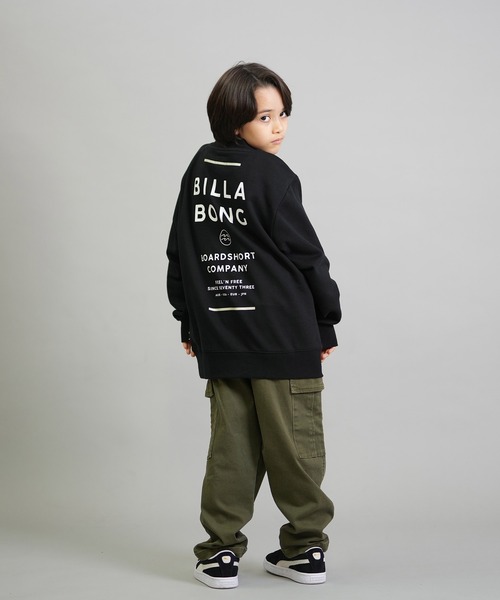 BILLABONG（ビラボン）の「BILLABONG/ビラボン トレーナー スウェット キッズ クルーネック ロゴ バックプリント 裏毛 SUN BLOCK 親子コーデ BF016-001（スウェット・キッズ・ブラック/グリーン・160cm/150cm/140cm）」の8枚目の写真