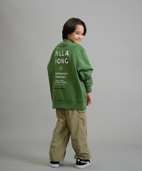 BILLABONG（ビラボン）の「BILLABONG/ビラボン トレーナー スウェット キッズ クルーネック ロゴ バックプリント 裏毛 SUN BLOCK 親子コーデ BF016-001（スウェット・キッズ・ブラック/グリーン・160cm/150cm/140cm）」の14枚目の写真