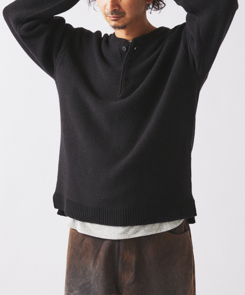 HAMILTON WOOL ガーター ヘンリーネックニット JOURNAL STANDARD relume（ジャーナルスタンダード レリューム