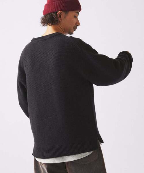 JOURNAL STANDARD relume（ジャーナルスタンダード　レリューム）の「ハミルトン ウール ガーター ヘンリーネック（ニット/セーター・メンズ・パープル/レンガ/ブラック系その他/グレー/アイボリー・LARGE/MEDIUM/SMALL）」の7枚目の写真