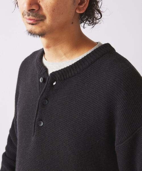 JOURNAL STANDARD relume（ジャーナルスタンダード　レリューム）の「ハミルトン ウール ガーター ヘンリーネック（ニット/セーター・メンズ・パープル/レンガ/ブラック系その他/グレー/アイボリー・LARGE/MEDIUM/SMALL）」の10枚目の写真