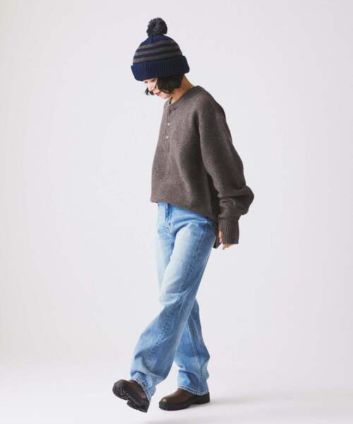 JOURNAL STANDARD relume（ジャーナルスタンダード　レリューム）の「ハミルトン ウール ガーター ヘンリーネック（ニット/セーター・メンズ・パープル/レンガ/ブラック系その他/グレー/アイボリー・LARGE/MEDIUM/SMALL）」の15枚目の写真