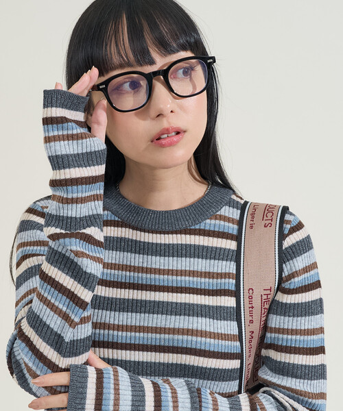 FREAK'S STORE(フリークスストア)の「<新色追加>ウォッシャブル ラメ クルーネックニット(ニット/セーター・レディース・ブラウン/グリーン/サックスブルー/ピンク系その他/ブラック/オフホワイト/チャコールグレー・フリ-)」の6枚目の写真
