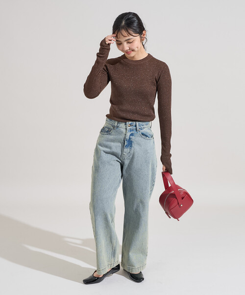 FREAK'S STORE(フリークスストア)の「<新色追加>ウォッシャブル ラメ クルーネックニット(ニット/セーター・レディース・ブラウン/グリーン/サックスブルー/ピンク系その他/ブラック/オフホワイト/チャコールグレー・フリ-)」の19枚目の写真