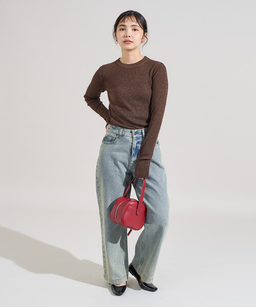 FREAK'S STORE(フリークスストア)の「<新色追加>ウォッシャブル ラメ クルーネックニット(ニット/セーター・レディース・ブラウン/グリーン/サックスブルー/ピンク系その他/ブラック/オフホワイト/チャコールグレー・フリ-)」の21枚目の写真
