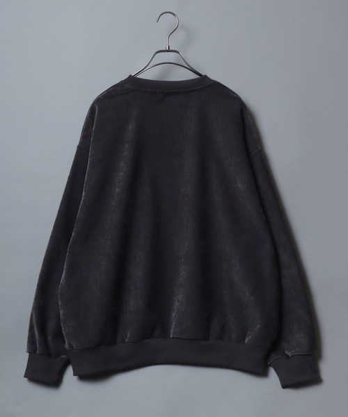 ANPAS（アンパス）の「Stretch Kersey Cat Embroidery Brushed SweatShirt/ストレッチカルゼ ワンポイント 猫 花 モチーフ 刺繍 起毛 スウェット トレーナー メンズ レディース（スウェット・メンズ・アイボリー/カーキ/チャコール・M/L）」の7枚目の写真