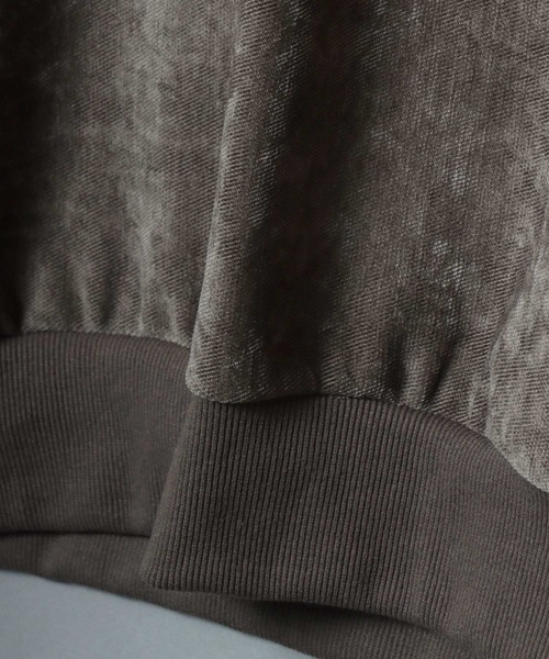 ANPAS（アンパス）の「Stretch Kersey Cat Embroidery Brushed SweatShirt/ストレッチカルゼ ワンポイント 猫 花 モチーフ 刺繍 起毛 スウェット トレーナー メンズ レディース（スウェット・メンズ・アイボリー/カーキ/チャコール・M/L）」の18枚目の写真