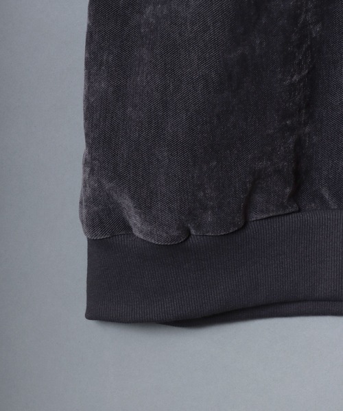 ANPAS（アンパス）の「Stretch Kersey Cat Embroidery Brushed SweatShirt/ストレッチカルゼ ワンポイント 猫 花 モチーフ 刺繍 起毛 スウェット トレーナー メンズ レディース（スウェット・メンズ・アイボリー/カーキ/チャコール・M/L）」の12枚目の写真