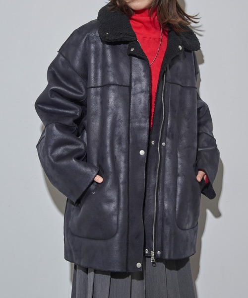 セール】【MAISON BREEZE reveur】リバーシブルFムートンコート trc