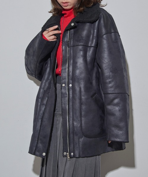 MAISON BREEZE reveur(メゾンブリーズレヴール)の「【MAISON BREEZE reveur】リバーシブルFムートンコート trc(ムートンコート・レディース・ブラウン/ブラック・FREE)」の21枚目の写真
