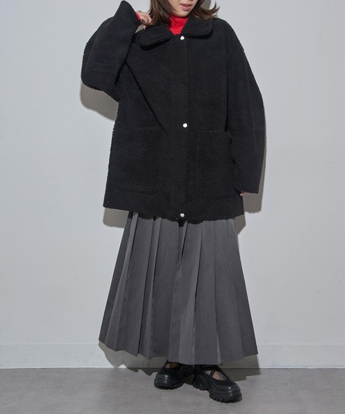 MAISON BREEZE reveur(メゾンブリーズレヴール)の「【MAISON BREEZE reveur】リバーシブルFムートンコート trc(ムートンコート・レディース・ブラウン/ブラック・FREE)」の3枚目の写真