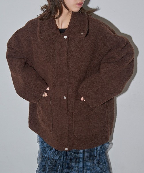 MAISON BREEZE reveur(メゾンブリーズレヴール)の「【MAISON BREEZE reveur】リバーシブルFムートンコート trc(ムートンコート・レディース・ブラウン/ブラック・FREE)」の15枚目の写真