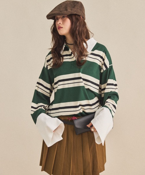 ポロシャツ MIRROR STOKE OVERSIZED RUGBY SHIRT セール】【ZOZO限定】OVERSIZED RUGBY SHIRT/オーバーサイズラガー