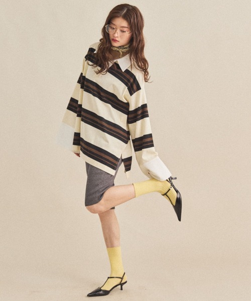 ポロシャツ MIRROR STOKE OVERSIZED RUGBY SHIRT セール】【ZOZO限定】OVERSIZED RUGBY SHIRT/オーバーサイズラガー