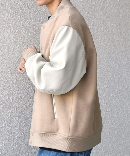 SHIPS any スタジャン　ベイジュ　新品未使用タグ付き　新春特価‼️ SHIPS any（シップス エニィ）の「SHIPS any: PURE WOOL MELTON