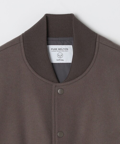 SHIPS any(シップス エニィ)の「SHIPS any: PURE WOOL MELTON スタジアム ブルゾン (スタジャン)◇(スタジャン・メンズ・ブラック/グレー/ベージュ系・LARGE/MEDIUM/SMALL)」の13枚目の写真