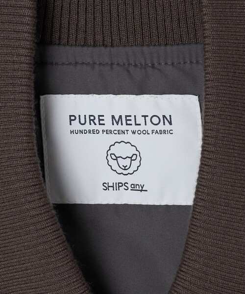 SHIPS any(シップス エニィ)の「SHIPS any: PURE WOOL MELTON スタジアム ブルゾン (スタジャン)◇(スタジャン・メンズ・ブラック/グレー/ベージュ系・LARGE/MEDIUM/SMALL)」の14枚目の写真