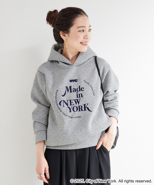 GOOD ROCK SPEED（グッドロックスピード）の「GOOD ROCK SPEED/グッドロックスピード NYC スウェット（パーカー・レディース・ライトグレー/ネイビー・FREE）」の2枚目の写真