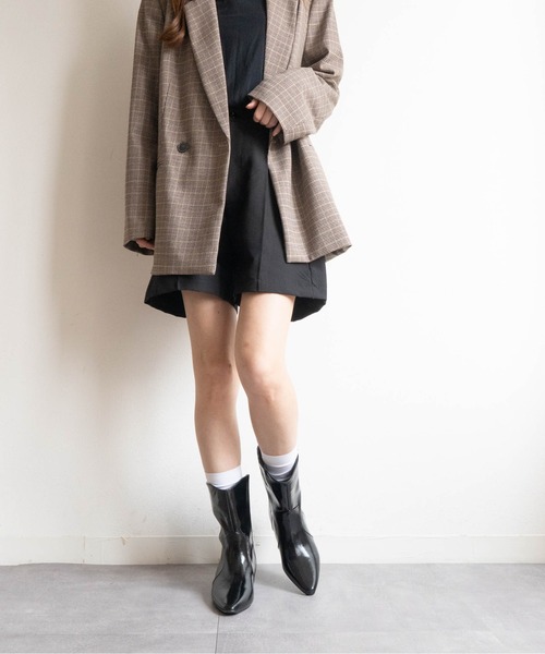 Fabby fabby（ファビィーファビィー）の「インヒールワイドショートブーツ（ブーツ・レディース・シルバー/ブラック系その他/ブラック/ブラウン系その他/ベージュ・SMALL/MEDIUM/LARGE）」の20枚目の写真