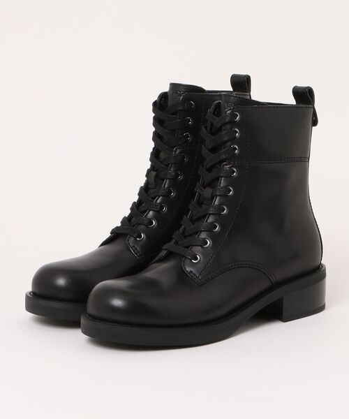 MICHAEL KORS(マイケルコース)の「LYLE レザーコンバットブーツ(ブーツ・レディース・ブラック・7/6.5/6/5/5.5/7.5)」の4枚目の写真