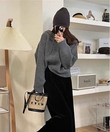 SETUP7 | 【SETUP7】フード付きリラックスニットジップアップパーカー KNF151(パーカー)