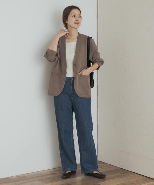 URBAN RESEARCH DOORS 新品未使用ノーカラージャケットベージュ URBAN RESEARCH DOORS（アーバンリサーチドアーズ） ジャケット ノー