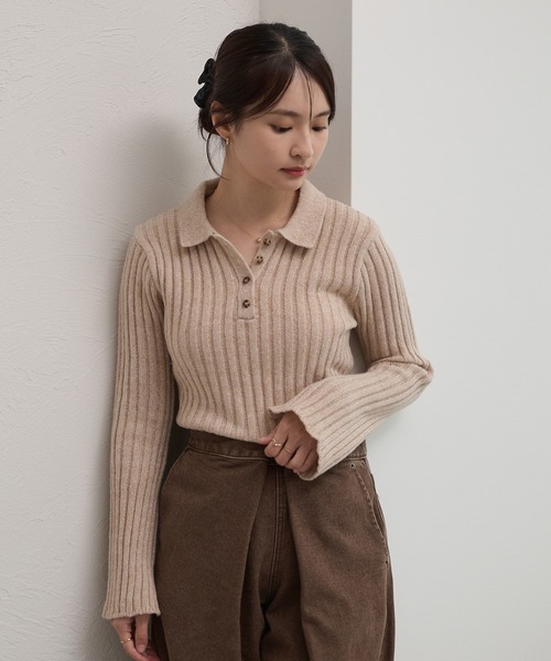 スラブ調ポロニット（ニット/セーター）｜raffime（ラフィミー）の