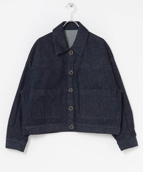 F by ROSSO（エフバイロッソ）の「F by ROSSO　デニムオーバージャケット（デニムジャケット・レディース・インディゴブルー・FREE）」の2枚目の写真